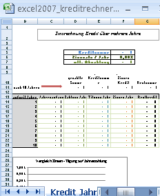 Kreditrechner Jahr